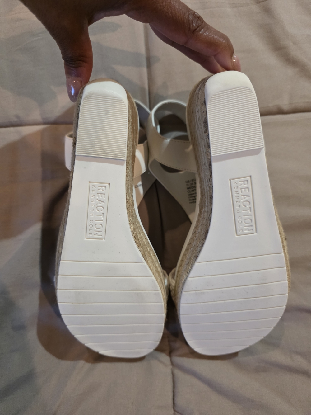 Kenneth Cole White Braided Front T-Strap Heels - Picture 5 of 7